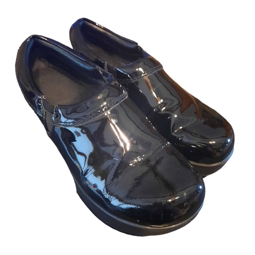 SR Max Geneva, Black Patent Clog Slip Resistant Work Shoe - Picture 4 of 10